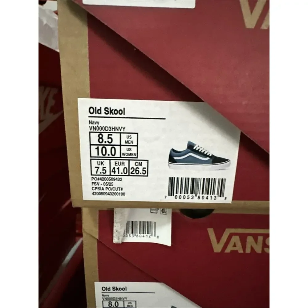 New Men's Size 8.5 Vans Old Skool Navy Blue Skate Shoes VN000D3HNVY